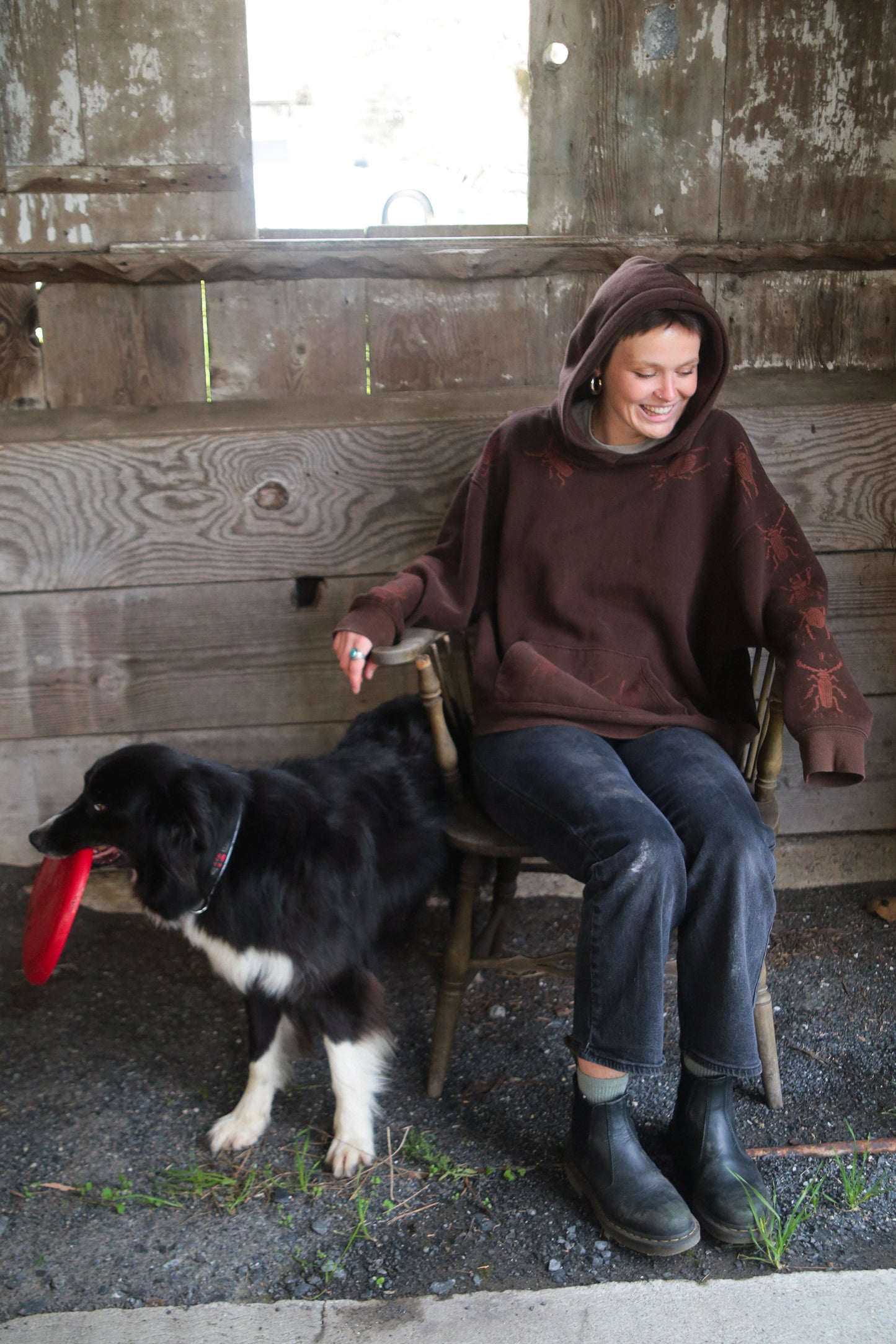 Hand Printed Beetle Hoodie