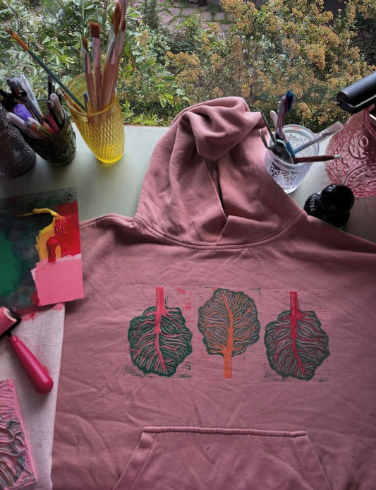 Hand Printed Rainbow Chard