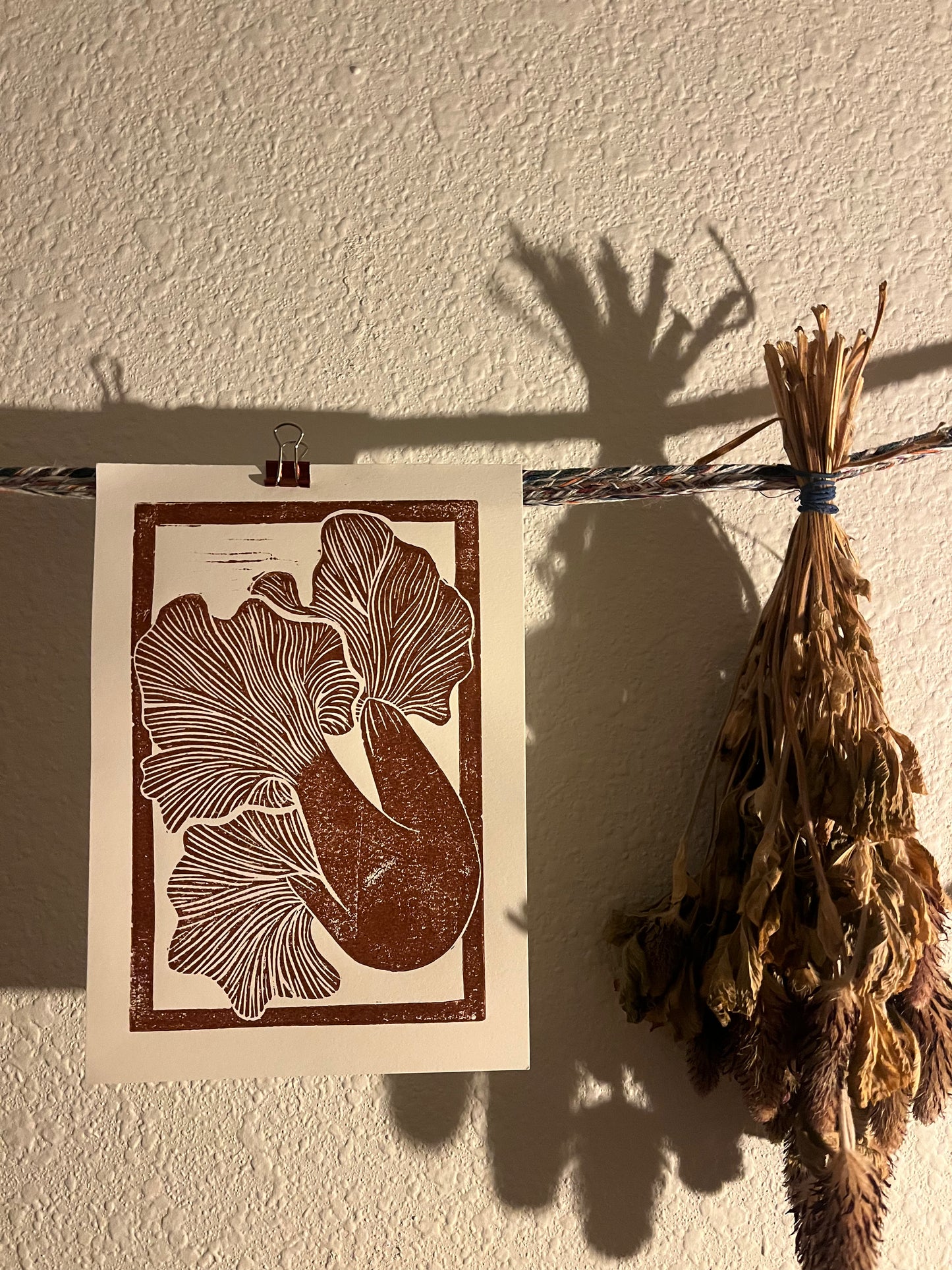 Hand Printed Mushroom